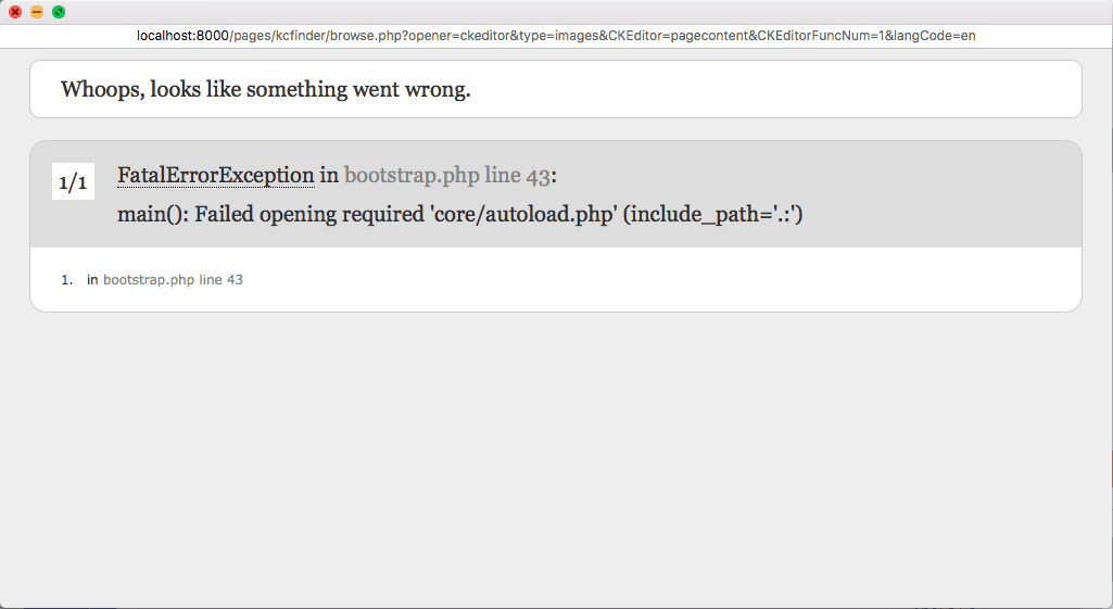 Whoops, looks like something went wrong... require(../vendor/autoload.php)